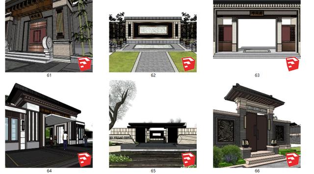 71套-新中式景观大门及景观入口，源文件福利分享，收藏