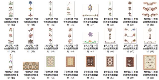 中国风古典传统壁画图案素材（JPG,AI,CDR格式）