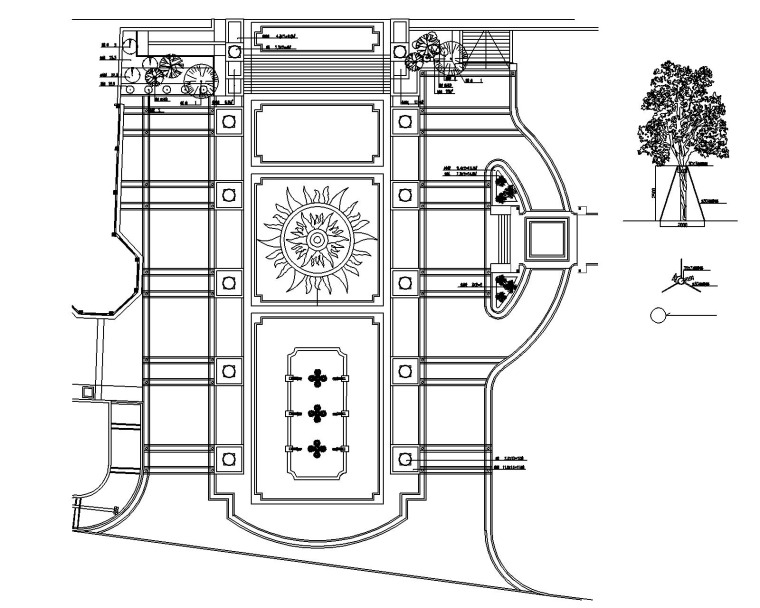 [湖南]长沙市某居住区园林景观工程施工图-次入口广场植物配置图