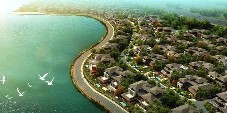 [湖北]武汉渔港度假文化居住区景观设计方案-新亚洲别墅区效果图