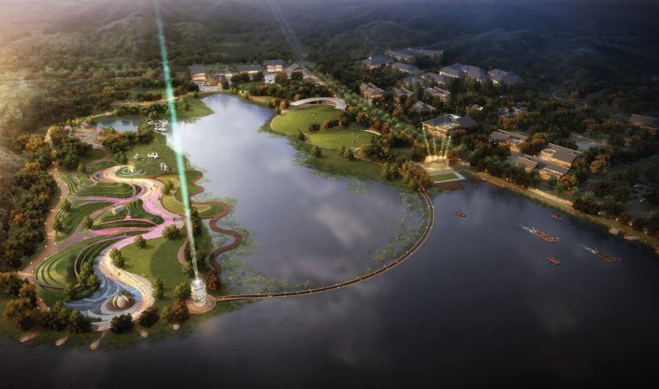 [湖北]武汉东湖绿道森林公园景观设计文本-整体鸟瞰图