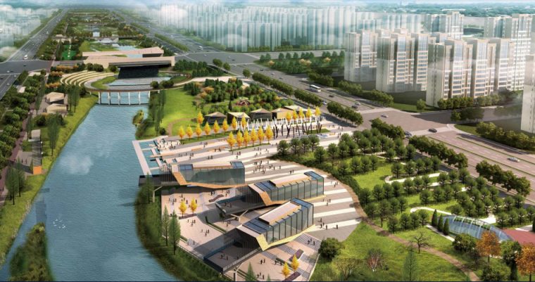 [河南]郑州梅河生态文化休闲水系景观设计-效果图2