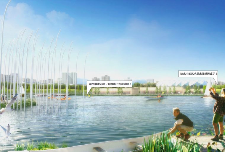 [江西]南昌城市生态湖泊公园景观设计方案-滨水区景观效果图