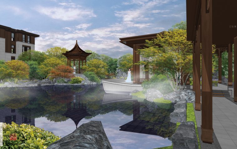 [福建]福州王府园林高档居住院子景观设计-效果图7