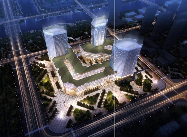 [河南]郑州城市设计及住宅商业景观项目-商业服务中心效果图