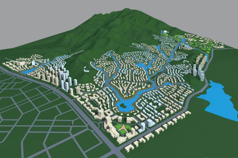 [山东]青岛小珠山城市片区景观设计方案-建筑模型图