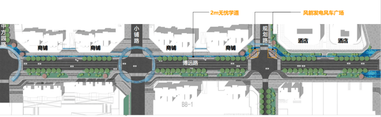 [郑州]教育主题城中村街道景观改造设计方案-城市实验区平面图