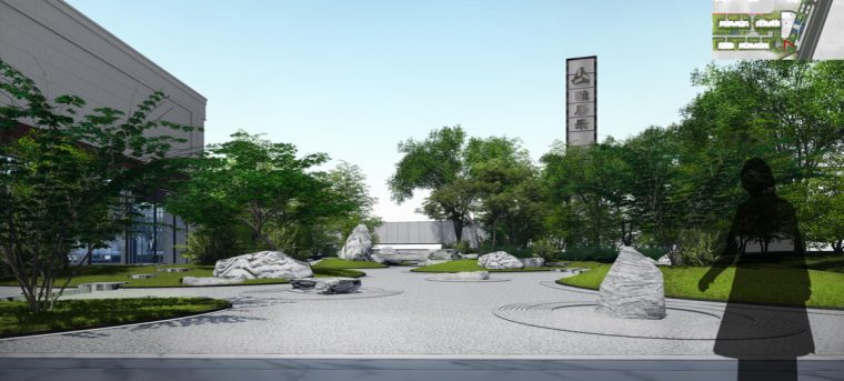 [扬州]新中式文化品质园林居住区景观设计-禅月效果图