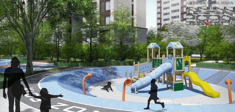 [扬州]新中式文化品质园林居住区景观设计-儿童活动场地效果图2