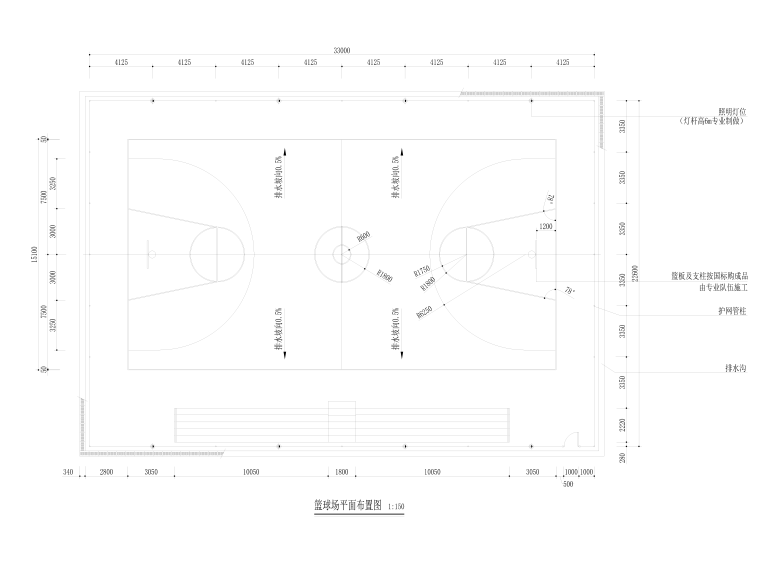 棒球场网球排球篮球场CAD图块