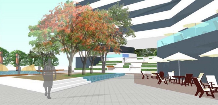 [广东]高新技术园景观概念设计方案-方案二商业广场区效果图2