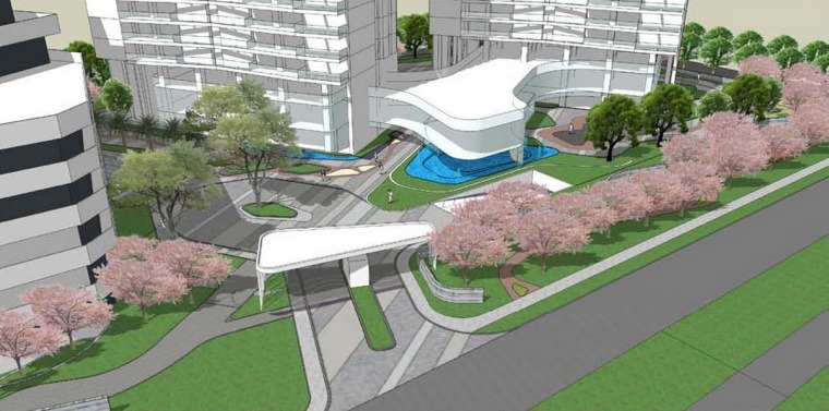 [广东]高新技术园景观概念设计方案-方案一住宅区效果图