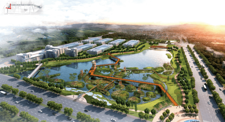 郑州梅河滨河产业区景观设计方案
